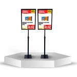 Kit 2 Pedestais Para Folha A4 - Porta Cartaz - Cor Branco Branco