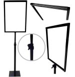 Kit 6 Pedestais Porta Cartaz A4 - C/ Regulagem E Acrílico Preto - Imagem 2