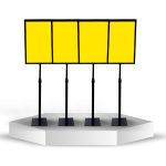 Kit 5 Pedestais Para Folha A3 - Porta Cartaz Preto - Imagem 2