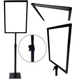 Kit 2 Pedestal Ajustável A4 Porta Cartaz Com Proteção Preto - Imagem 6